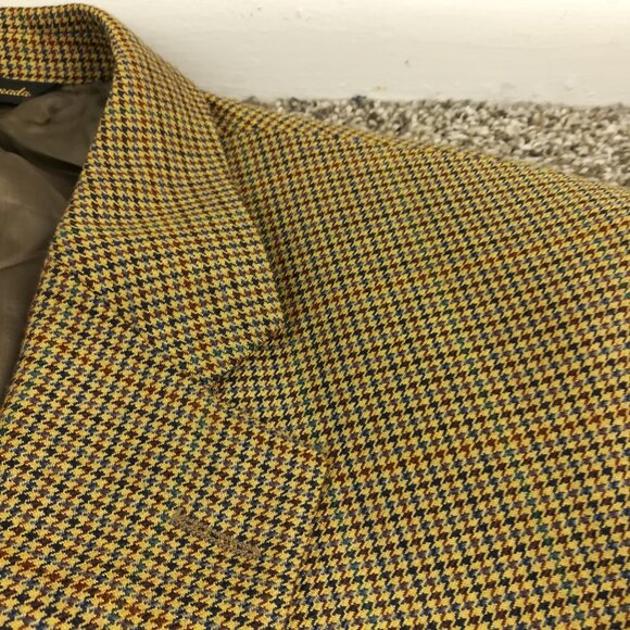 Jack Victor x Saks Sport Coat 100% Italian Cashmere Houndstooth Checked 46R - Picture 3 of 14